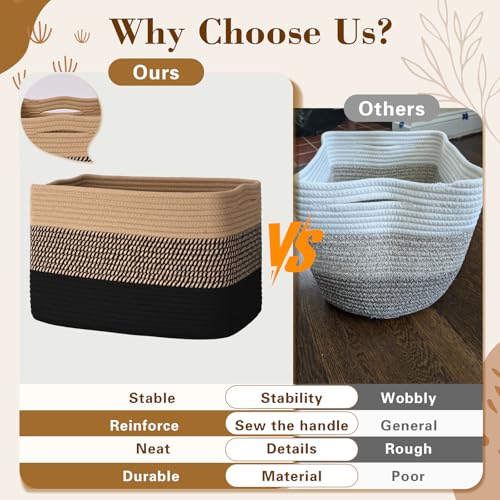 Degeyoyo Baskets for Organizing,Storage Baskets,3 Pack Baskets for Shelfves,15"×10"×9" Woven Basket,toy storage bins,bins for organization - Image 5