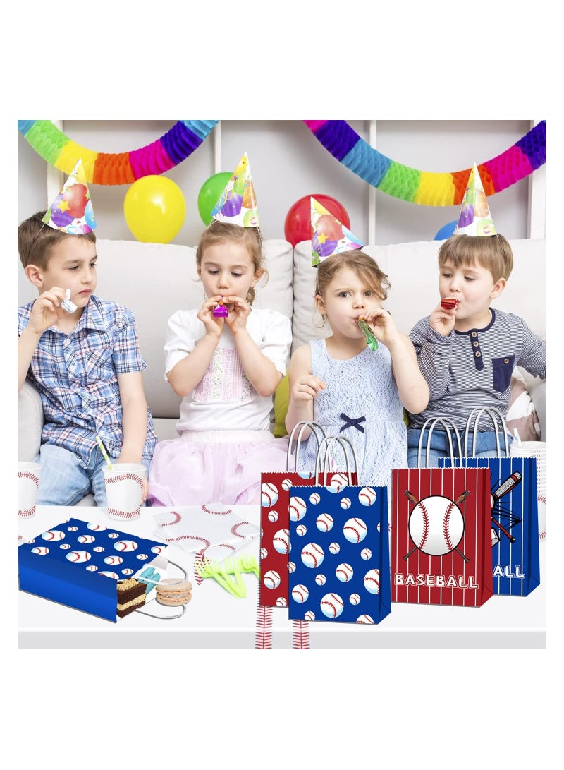 SYOSI 16Pcs Party Bags Baseball Gift Bags Baseball Goodie Bags Baseball Birthday Party Supplies Baseball Theme Party Supplies with Handle Baseball Treat Bags Baseball Favor Bags - Image 2
