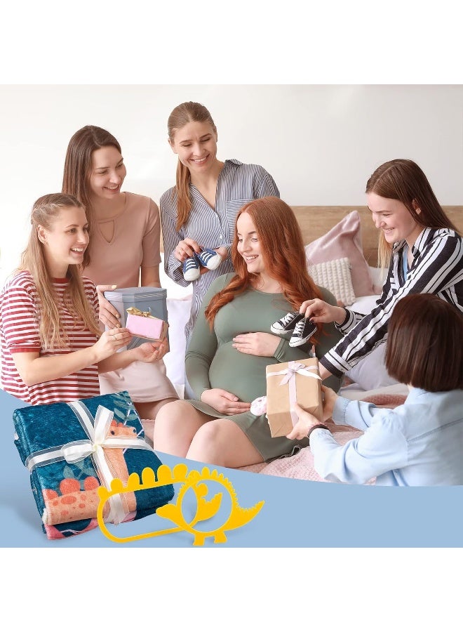 Whaline Baby Monthly Milestone Dinosaur Theme Blanket - Newborn Photography Prop, Flannel Nap Mat Backdrop With 2 Frames, Cartoon Growth Photo Mat for Girl Boy Shower Gift - Image 5