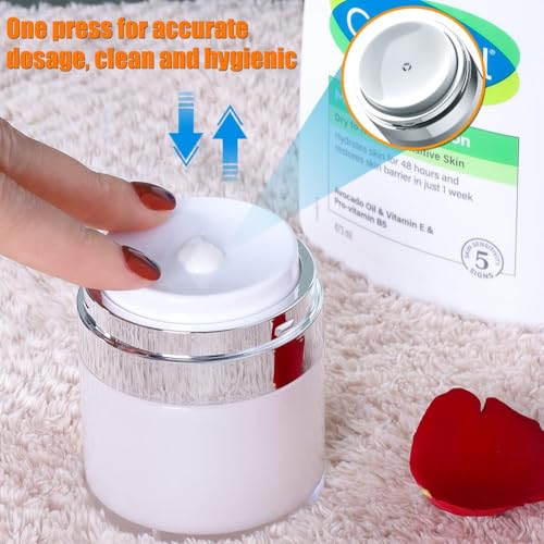 KaiNaDi Airless Pump Jar, 1.7 oz Airless Pump Bottles, Travel Lotion Container – Vacuum Dispenser for Cream – Leak-Proof TSA-Friendly Design Keeps Cream Fresh – Multi-Purpose for Lotion, Sunscreen (2 Pack) - Image 2
