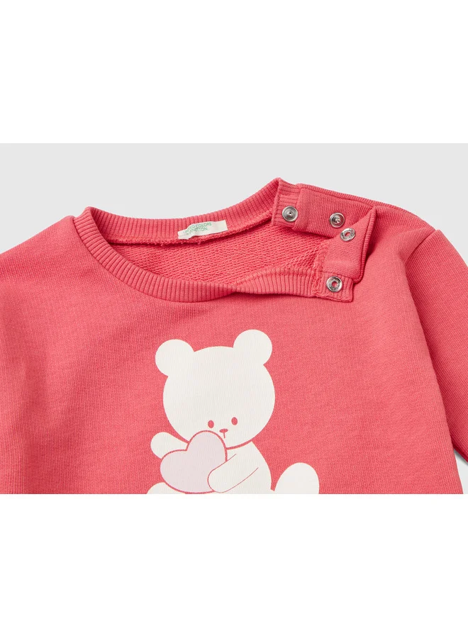 UNITED COLORS OF BENETTON Organic Cotton Sweatshirt With Print
