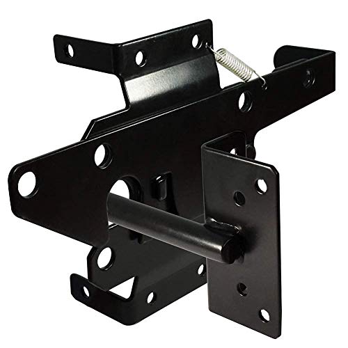 SelfLocking Gate Latch Heavy Duty Post Mount Automatic Gravity Lever WoodPVC Fence Gate Lock with Fasteners Hardwarefor Secure Pool Yard  Garden SteelBlack
