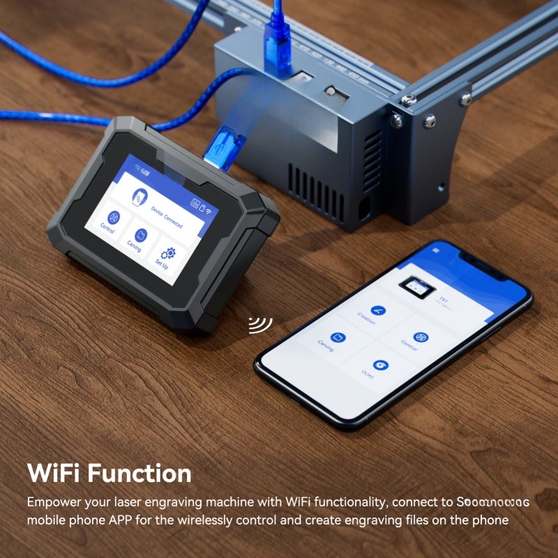 SCULPFUN Engraver Touchscreen 3.5-Inch Capacitive Black - Offline Engraving Engraver Control Panel for Most Market Engraving Machines: WiFi Connection, Bracket Backboard Design - Image 4