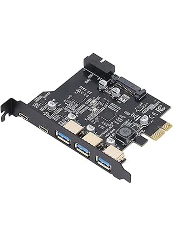 بطاقة توسعة من PCIe إلى USB 3.2 الجيل الأول 5 منافذ بسرعة 5 جيجابت في الثانية مع 3 منافذ من النوع A و 2 منافذ من النوع C لا تتطلب طاقة خارجية - Image 1