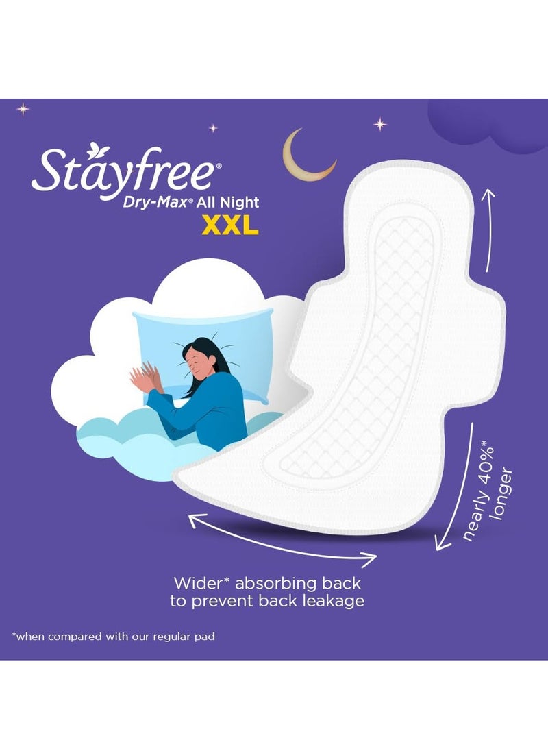 Stayfree - Stayfree Dry Max All Night XXL (28 pads) Dry Cover Sanitary Pads For Women With Wings - Image 1
