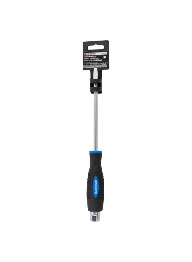 Screwdriver slotted go-through, magnetic "profi" s2 sl6.5x150mm, in plastic holder