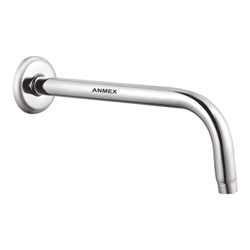 ANMEX ANMEX Round Shower Arm Premium Grade Stainless Steel Shower Holder Round Arm Half Bend 24 Inches - Image 1