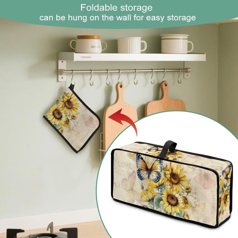 ZDCUSTOM Sunflower Butterfly Printed Toaster Cover 2 Slice Bread Dustproof Cover Waterproof Kitchen Small Appliance Covers Compatible with Bella Toasters Slim - Image 5