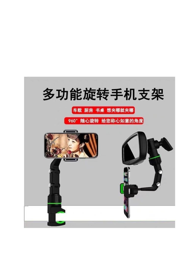 BAIG Car Rearview Mirror Phone Holder Mount, Cell Phone Multifunctional Automobile Cradles and GPS Holder, Suitable for All Mobile Phones and Other Electronic Devices from 4-7 inches - Image 3