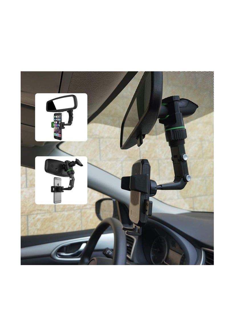 BAIG Car Rearview Mirror Phone Holder Mount, Cell Phone Multifunctional Automobile Cradles and GPS Holder, Suitable for All Mobile Phones and Other Electronic Devices from 4-7 inches - Image 4