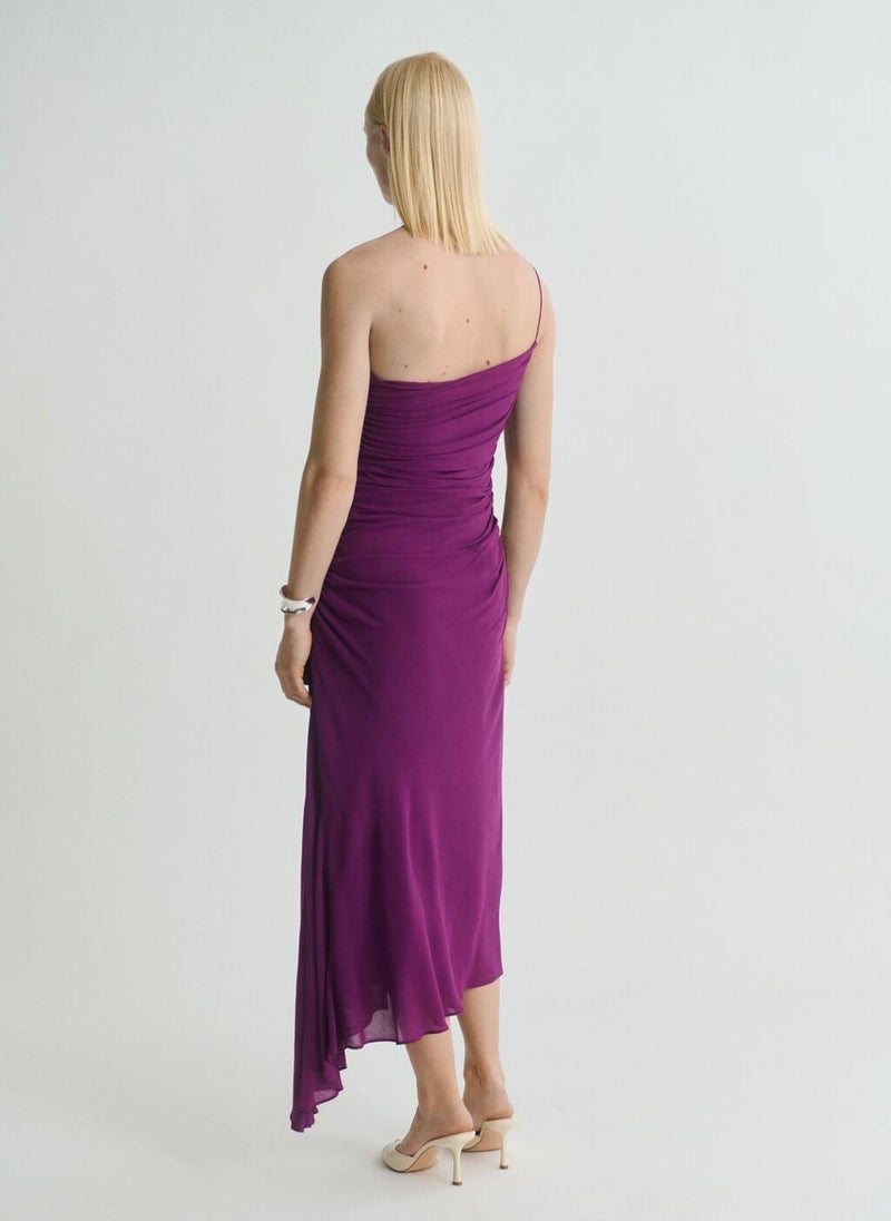 MANGO Purple Ruched Dress  - Image 2