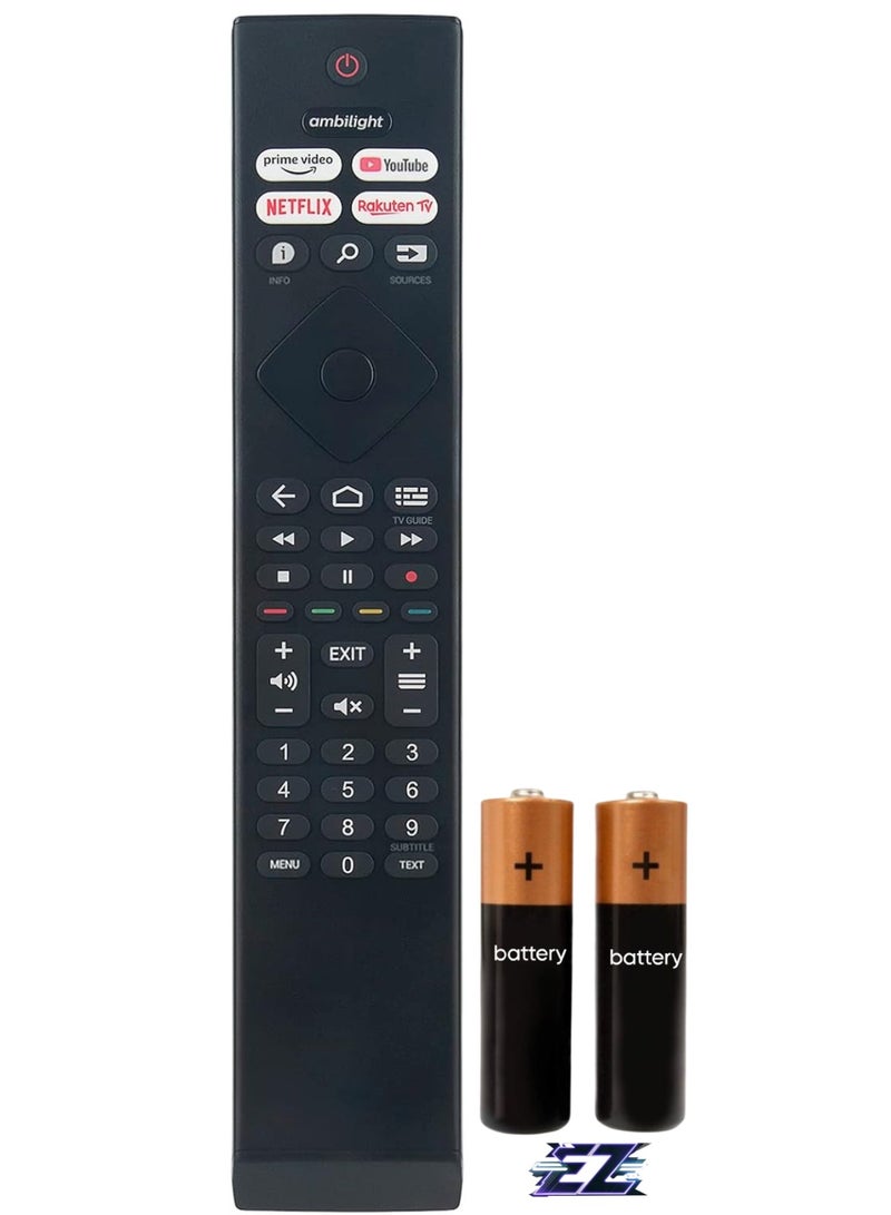 ELTRAZONE Replace Remote Control fit for Philips 4K Ultra HD LED TV 32PFS6906/05 43PUS7406/12 65PUS7406/12 43PUS7906/12 50PUS7906/12 55PUS7906/12 65PUS7906/12 70PUS7906/12 75PUS7906/12 43PUS7956/12 with battery - Image 1