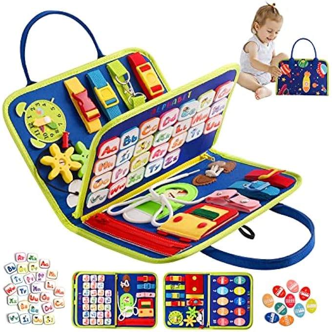 لوحة مشغولة ألعاب مونتيسوري للأطفال من 1 إلى 5 سنوات، ألعاب للأطفال، ألعاب حسية، ألعاب تعليمية لمرحلة ما قبل المدرسة، هدايا للأطفال، ألعاب التوحد، لعبة تعليمية للسفر لتطوير المهارات الحركية الدقيقة - Image 1