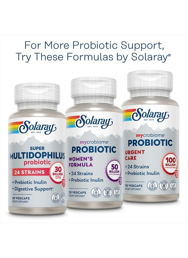 Solaray - Multidophilus 12 Strain Probiotic 20 Billion CFU, Probiotics for Digestive Health and Gut Health Support w/Prebiotic Inulin, Made Without Dairy, 60 Day Guarantee, 25 Serv, 50 Enteric VegCaps - Image 1