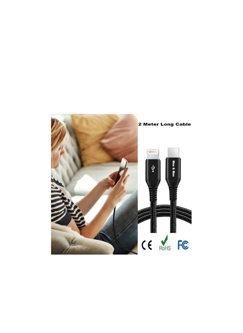 Max & Max - Charge Cable for I Phone -2m Lightning Metallic Cable - Image 1