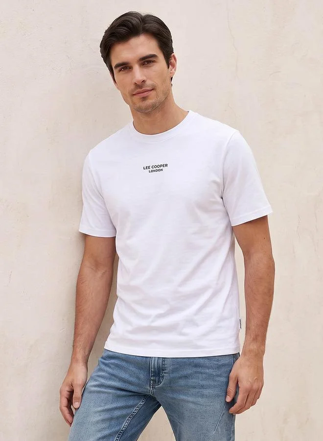 لي كوبر Lee Cooper Regular Fit Crew Neck Short Sleeves Logo Print T-shirt