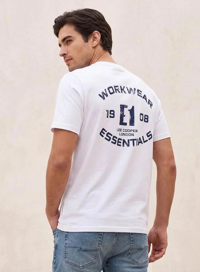 Lee Cooper WHITE Lee Cooper Regular Fit Crew Neck Short Sleeves Logo Print T-shirt for Men | Best Price UAE