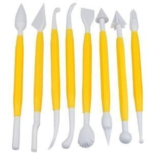 Lexazo 8 with 16 Different Shapes Exclusive Modeling Set for Fondant Gum Paste Sugar Craft and Cake Decoration Clay Modelling Tools Set 8 Pieces Fondant Cake Decorating Kit - Image 1