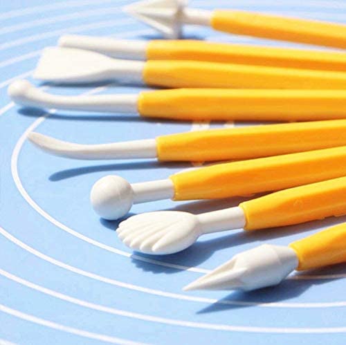 Lexazo 8 with 16 Different Shapes Exclusive Modeling Set for Fondant Gum Paste Sugar Craft and Cake Decoration Clay Modelling Tools Set 8 Pieces Fondant Cake Decorating Kit - Image 2