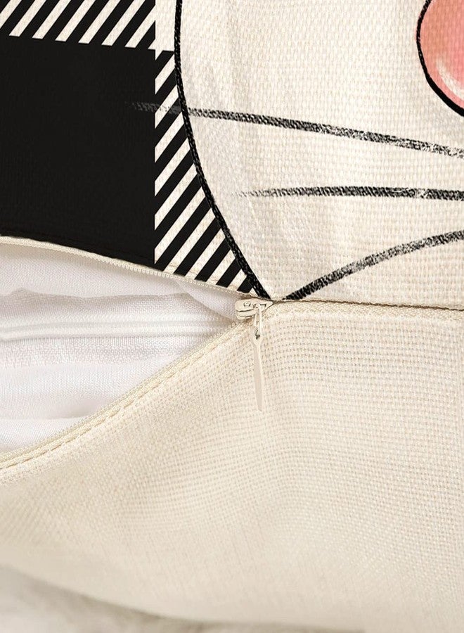 4TH Emotion Easter Pillow Covers 18x18 Set of 4 Easter Decorations for Spring Farmhouse Pillows Easter Decorative Throw Pillows Buffalo Plaid Bunny Eggs Throw Cushion Case for Home Decor TH086-18 - Image 3