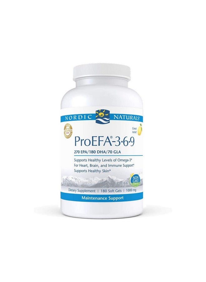 NORDIC NATURALS - Proefa 3 6 9 Lemon Flavor 180 Soft Gels 565 Mg Omega 3 Epa & Dha With Added Gla Healthy Skin & Joints Cognition Positive Mood Non Gmo 90 Servings - Image 1