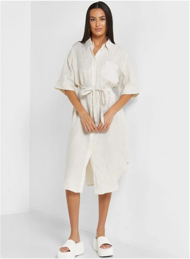GANT Linen Shirt Midi Dress