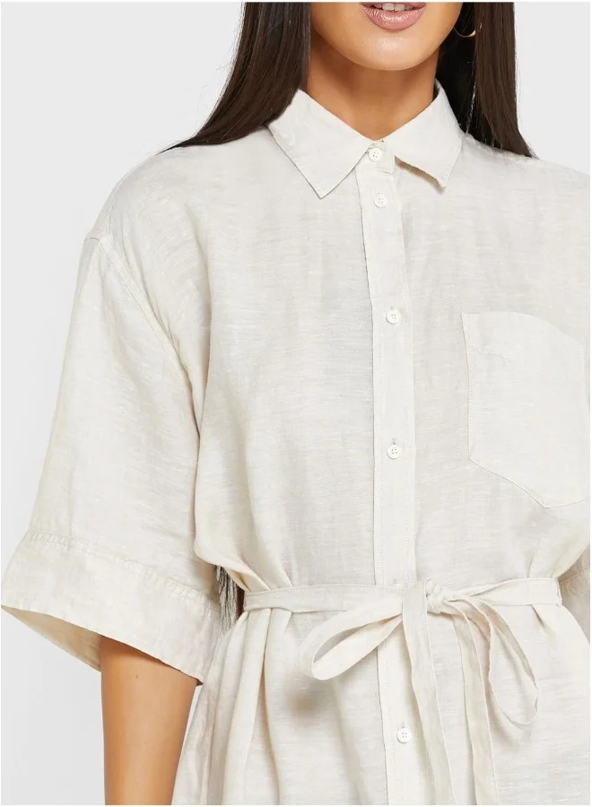 GANT Linen Shirt Midi Dress