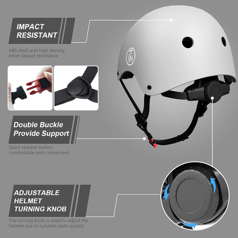 67i Bike Helmet Skateboard Helmet for Adult Cycling Bicycle Scooter Helmets for Men Women Adjustable Roller Skate Helmet for Multi-Sport Bicycle Scooter Inline Rollerblading Cycling Skateboarding - Image 3