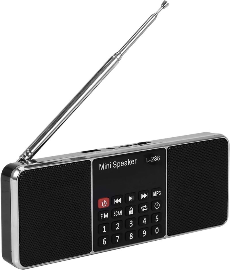 Portable Stereo Speaker: Black, User-Friendly Operation, Rechargeable - Multifunctional Audio Player, FM Radio for Elderly, Outdoor, Home Use - Image 3