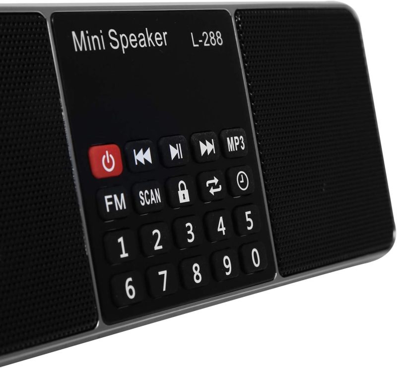 Portable Stereo Speaker: Black, User-Friendly Operation, Rechargeable - Multifunctional Audio Player, FM Radio for Elderly, Outdoor, Home Use - Image 4
