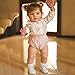 ROSHUAN Silicone Reborn Baby Dolls Girl Vinyl 26 Inch Reborn Toddler Dolls Real Looking Baby Dolls Lifelike Baby Dolls Realistic Toddler Reborn Doll Accessories White Pink Doll Clothes - Image 2