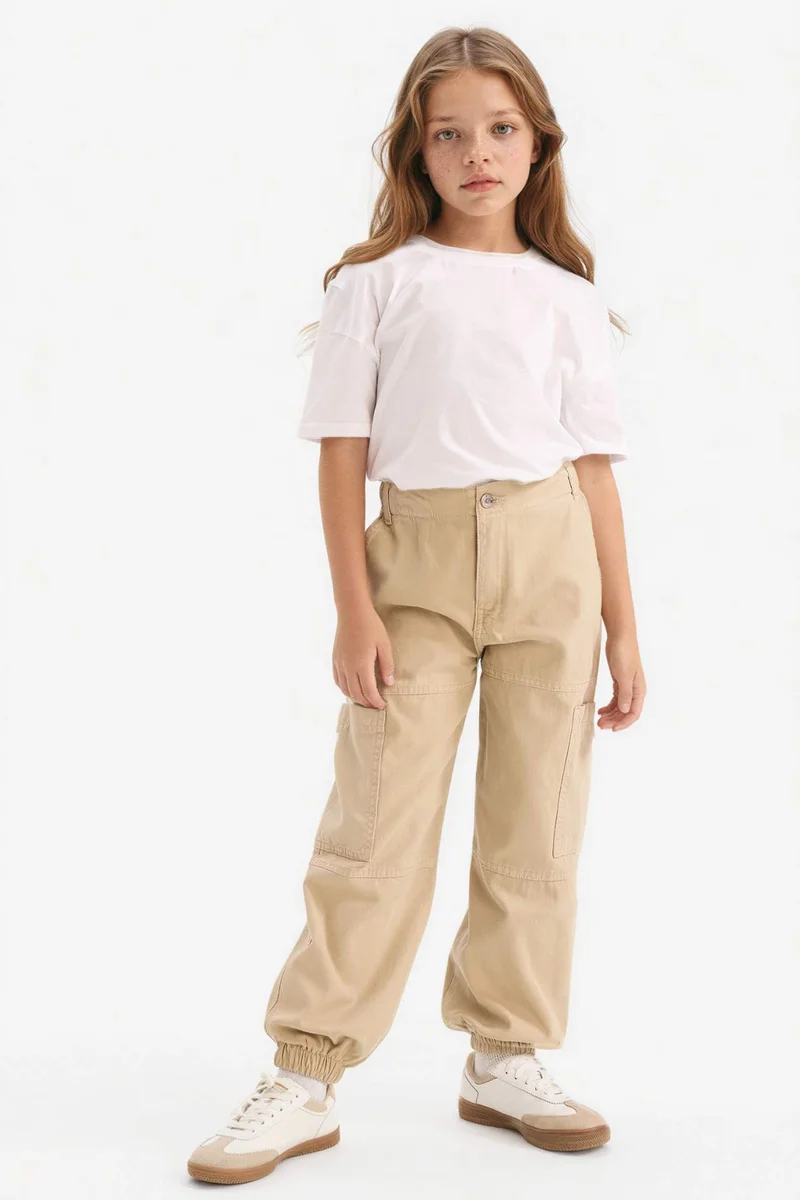 ديفاكتو Girl Parachute Cotton Cargo Pants