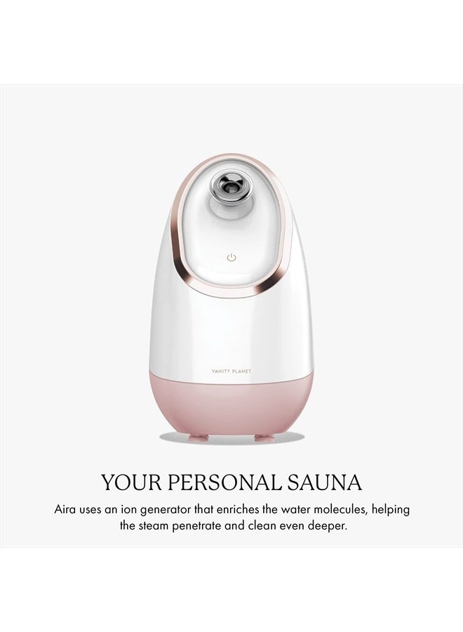 Vanity Planet Aira Ionic Facial Steamer (Rose Gold) - Pore Cleaner That Detoxifies, Cleanses and Moisturizes - Adjustable Nozzle, Water Tank with 3 Essential Oil Baskets - Image 3