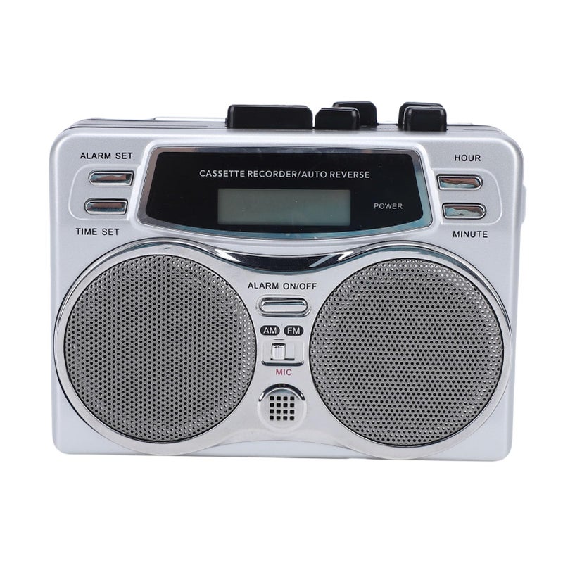 Vintage Multi Function Cassette Recorder AM FM Radio Digital Clock Timer Large Speaker - Image 2