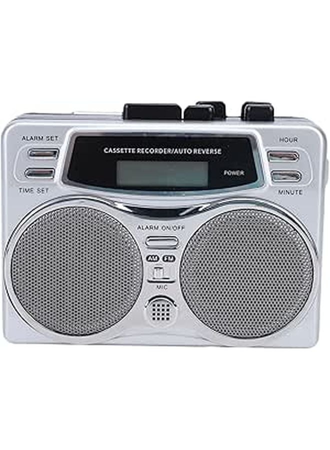 Vintage Multi Function Cassette Recorder AM FM Radio Digital Clock Timer Large Speaker - Image 1