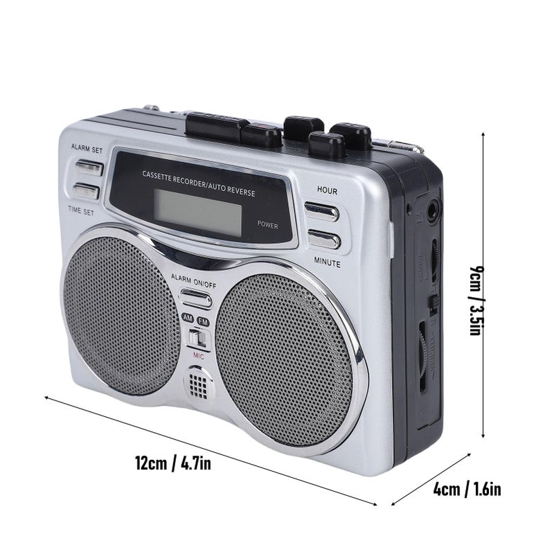 Vintage Multi Function Cassette Recorder AM FM Radio Digital Clock Timer Large Speaker - Image 5