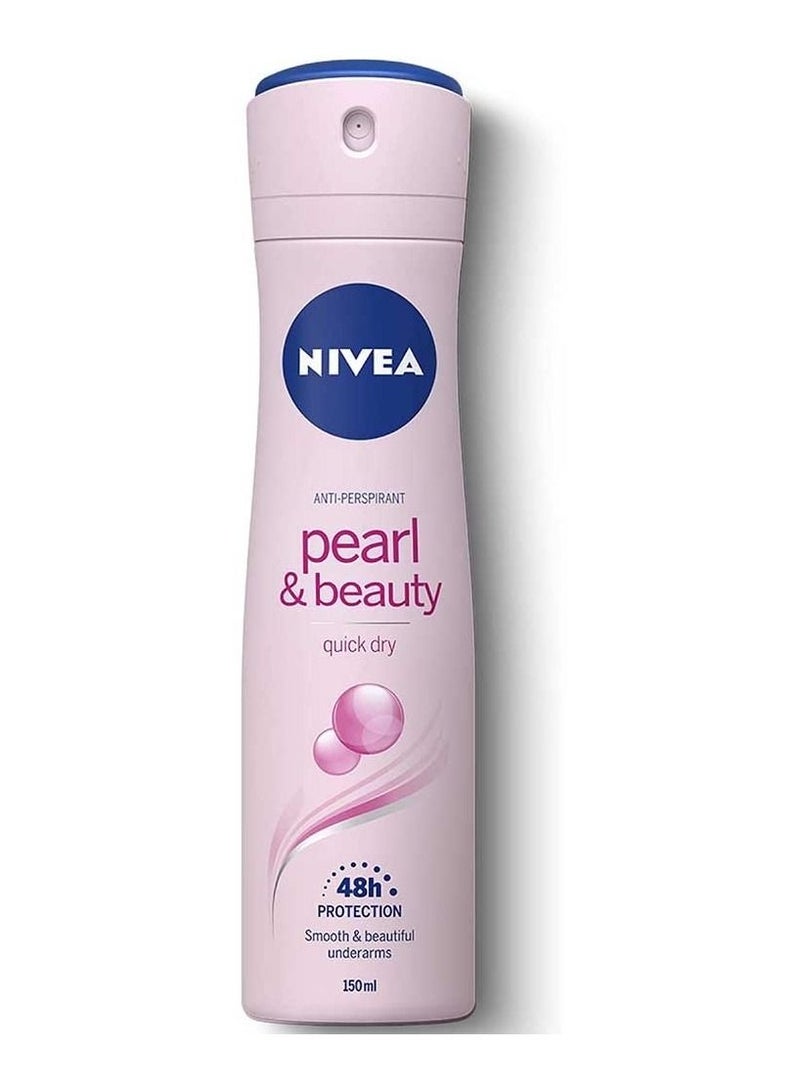 Nivea بخاخ مضاد للتعرق للنساء من لؤلؤة وجمال بخاخ مستخلصات اللؤلؤ 150 مل