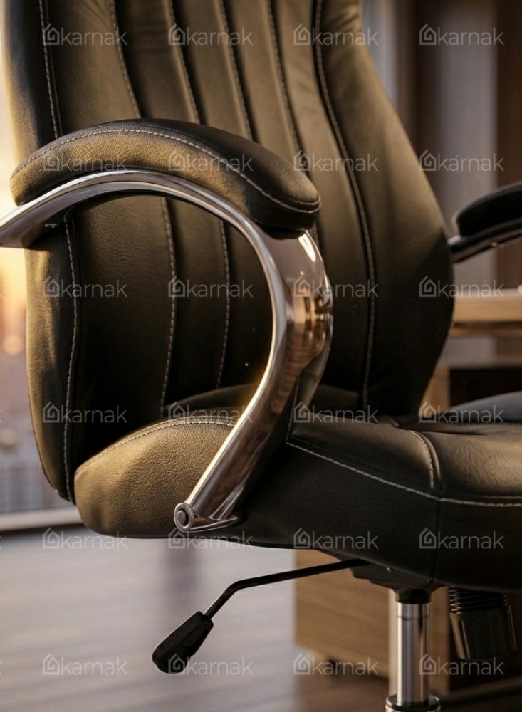 Karnak Cardella Ergonomic Office Chair | Leather Executive Mesh Lumbar Support Chair | Adjustable Height 360° Swivel Gaming Office Chair for Home & Office Furniture (Black) - Image 5