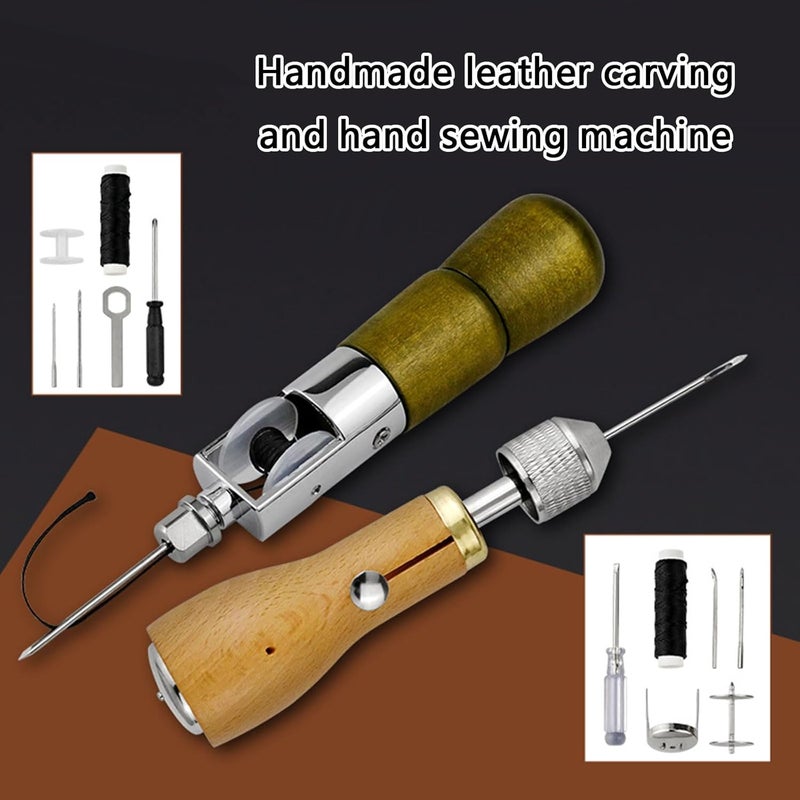 Sewing Kits Leather Stitching with Awl Thread Tool for Craft Thread - Image 2