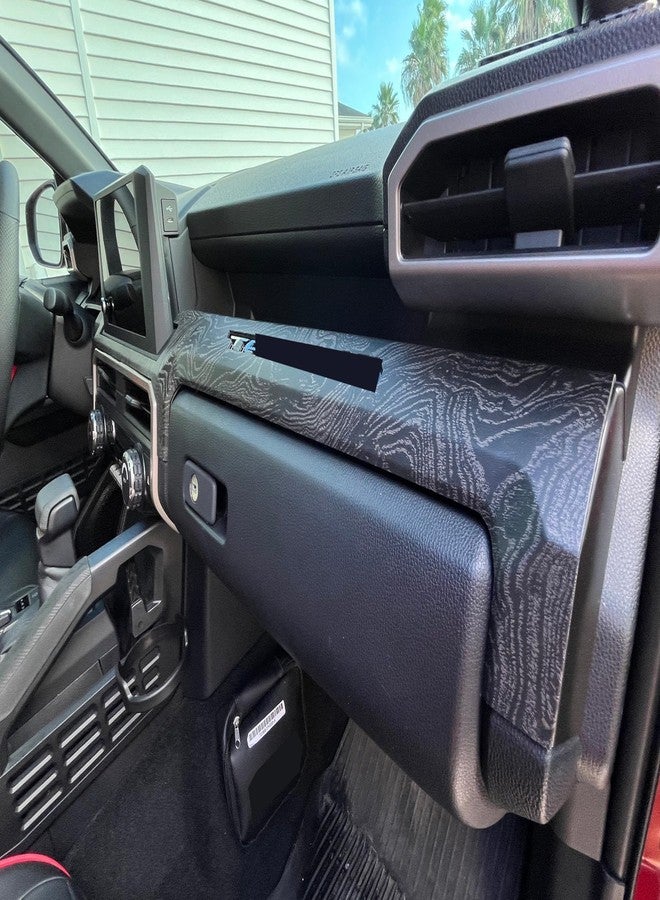 BORUIEN Dashborad Panel Cover for Toyota Tacoma SR SR5 2024 2025 2026 w/8" Display Interior Accessories Center Console ABS Side Frame Decor Cover (Black Wood, Fit 8 Inch Display Only) - Image 3