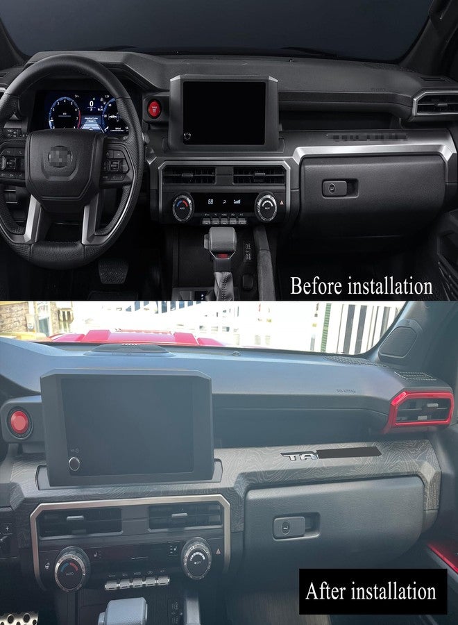 BORUIEN Dashborad Panel Cover for Toyota Tacoma SR SR5 2024 2025 2026 w/8" Display Interior Accessories Center Console ABS Side Frame Decor Cover (Black Wood, Fit 8 Inch Display Only) - Image 5