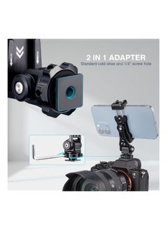 Generic Versatile Metal Smartphone Tripod Mount 360° Adjustable Dual Cold Shoe Holder for iPhone DSLR Camera Vlogging Stabilizers  - Image 3