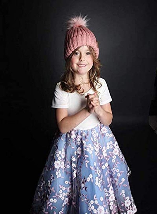 V3E قبعة صوفية محبوكة للأطفال من الأولاد والبنات مع كرات فاخرة (بنفسجي، 2-6 سنوات)  - Image 5