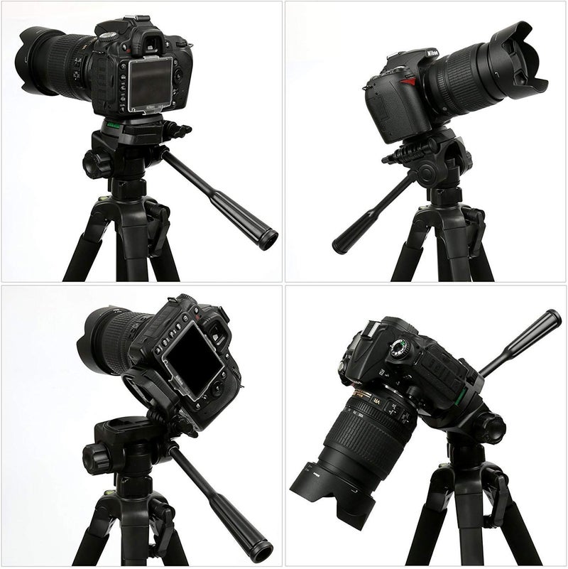 Powerpak Photo-X7 5ft 4 Section Aluminium Tripod for Smartphones & Cameras | 3-Way Pan Head | Lightweight Photo Video Camera Tripod with Bluetooth Remote and Mobile Holder for DSLR | Payload 4kg - Image 2