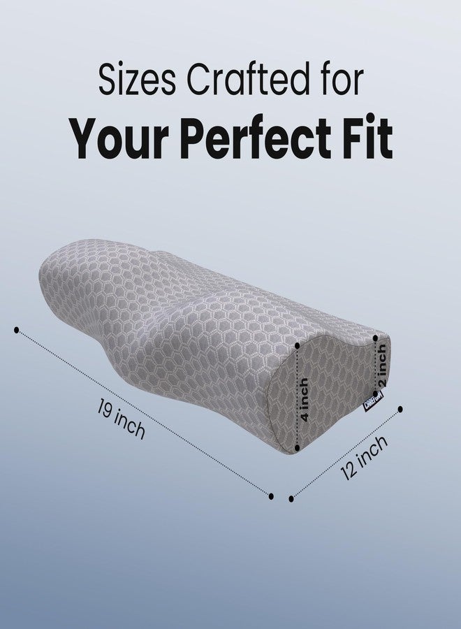 CareFoam Cervical Pillow | 2 Years Warranty | Ventilated Cooling Gel Memory Foam Orthopedic Pillow Neck Support Pillow for Sleeping, Neck & Shoulder Pain | Contour - Pack of 1 | Grey Jacquard Cover - Image 4