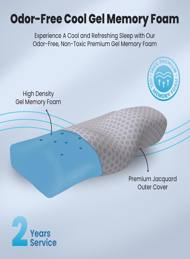 CareFoam Cervical Pillow | 2 Years Warranty | Ventilated Cooling Gel Memory Foam Orthopedic Pillow Neck Support Pillow for Sleeping, Neck & Shoulder Pain | Contour - Pack of 1 | Grey Jacquard Cover - Image 5