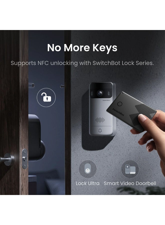 SwitchBot Video Doorbell – Smart Wireless Doorbell Camera with Chime | 2K HD Video, Motion Detection | Two-Way Audio, Night Vision | IP65 Weatherproof - Image 2
