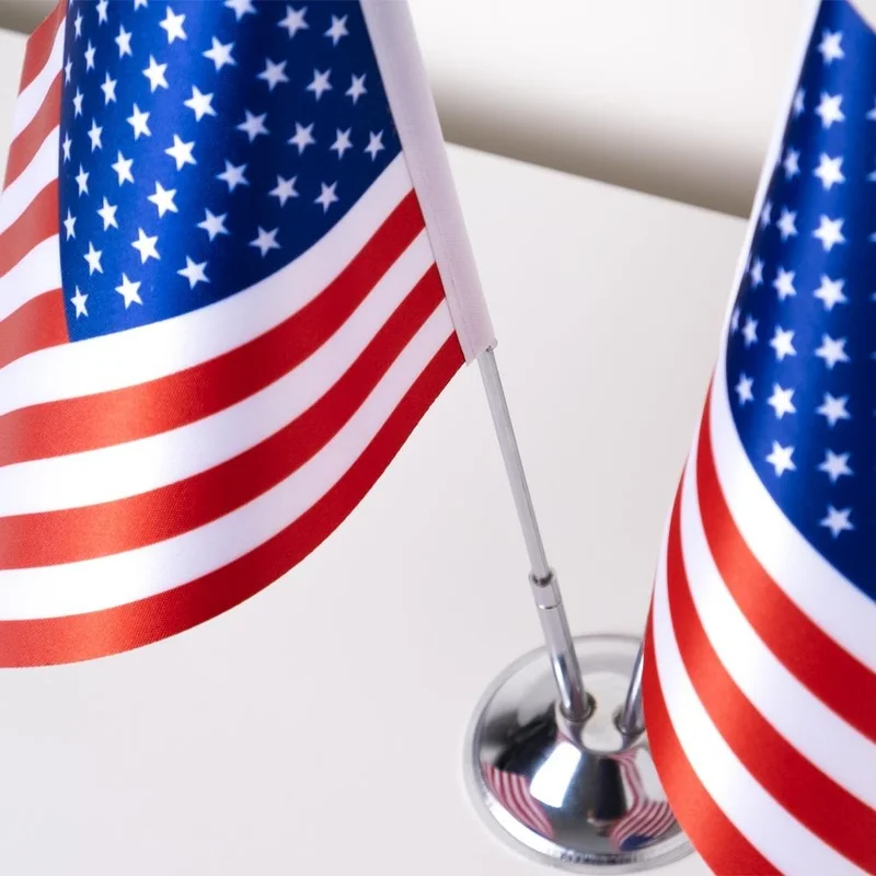 زد سي بايراك Zc Flag America 2 Piece Table Flag Satin Fabric Digital Printing 15x22,5 cm