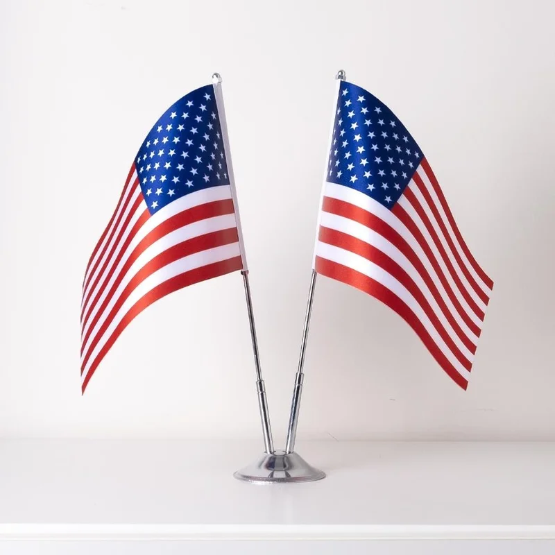 زد سي بايراك Zc Flag America 2 Piece Table Flag Satin Fabric Digital Printing 15x22,5 cm