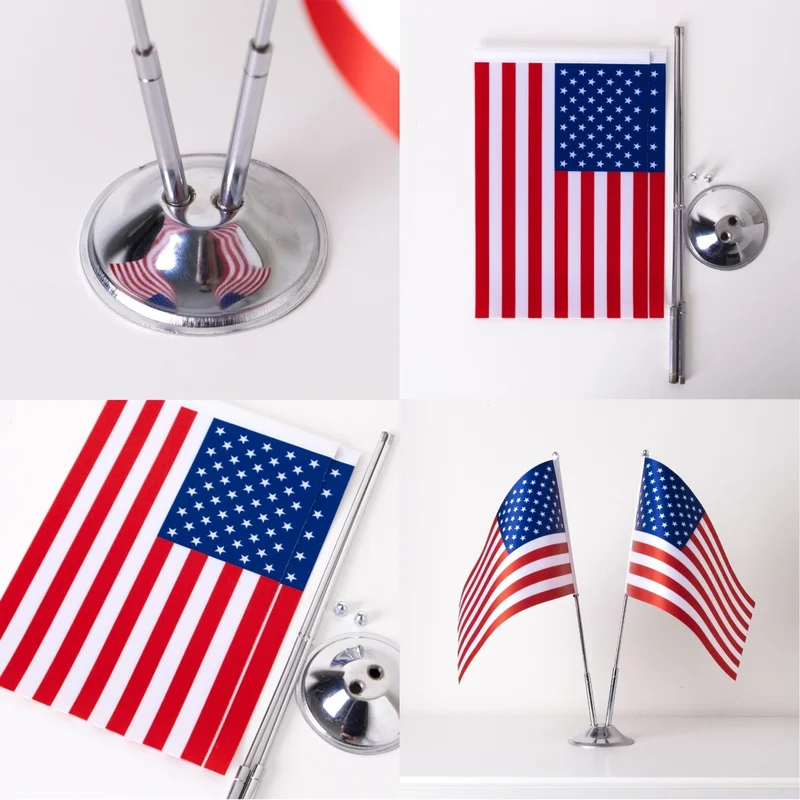 زد سي بايراك Zc Flag America 2 Piece Table Flag Satin Fabric Digital Printing 15x22,5 cm